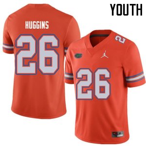 Youth Florida Gators #26 John Huggins NCAA Jordan Brand Orange Authentic Stitched College Football Jersey IWT0062MV